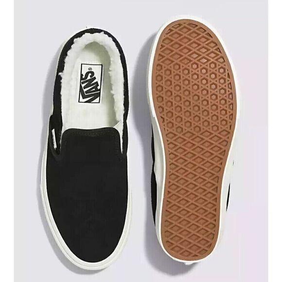 Unisex Vans Classic Slip-On Cozy Hug Sherpa Shoe Black 9.5 Women 8 Mens - Picture 3 of 5